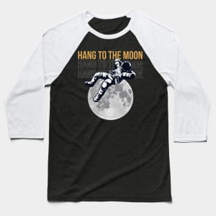 Dark Blue Creative Astronaut On The Moon Baseball T-Shirt